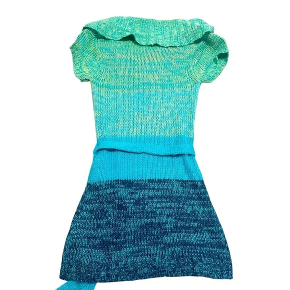 NWT Y2K deadstock Blue & green sweater with belt size medium - Picture 2 of 13